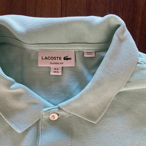 Lacoste Mens Classic Fit Aqua Polo Shirt - Size XL - Picture 2 of 4